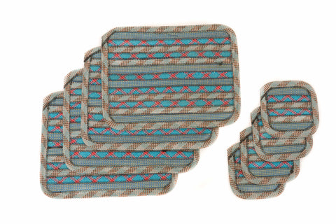 Set of 4 Placemats & Coasters - Water